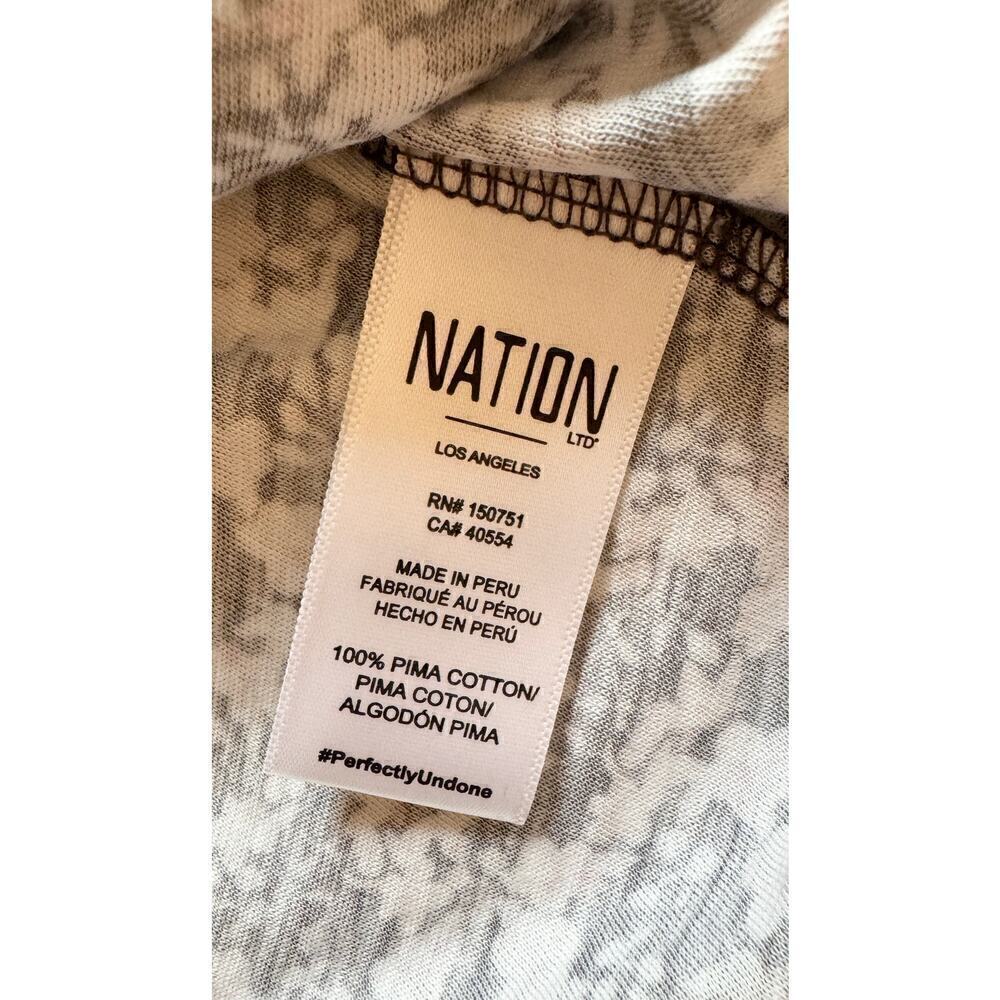 NATION LTD Pima Cotton Flutter Shortsleeve Floral Tee Size L (square neck) - Picture 5 of 5